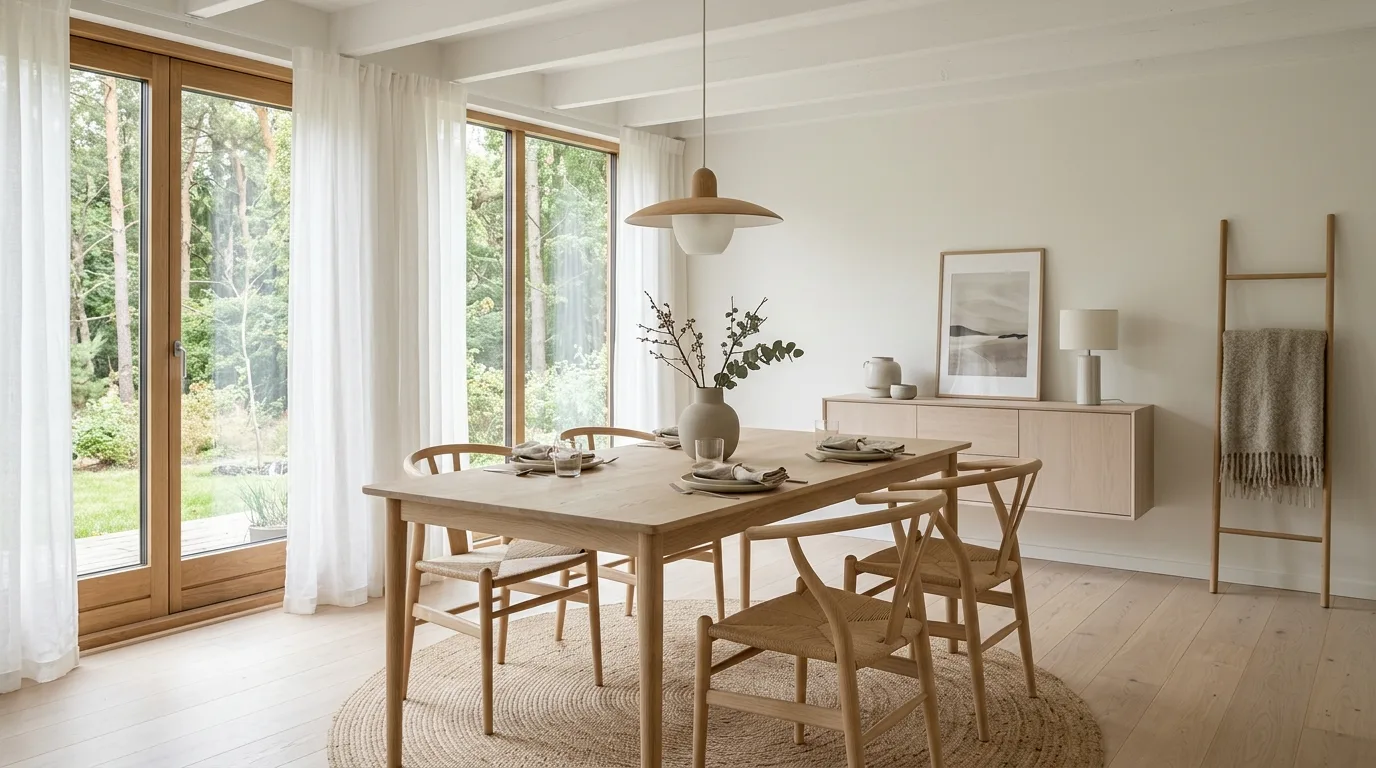 Keep the centerpiece simple and architectural inspiration for an organic modern dining room.